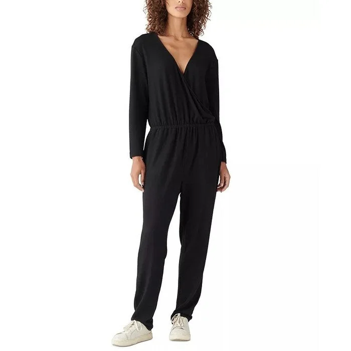 Casual Dresses with Embroidery-Women's Casual Backless Dresses-Lucky Brand Women's Brushed Hacci Jumpsuit Black Size Small