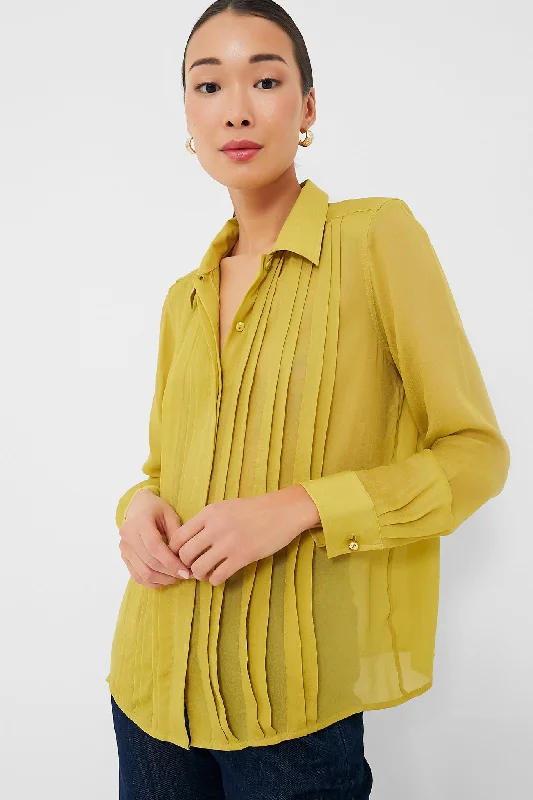 Blouses & Shirts for Safari -  Women's Floral Lace Blouses-Chartreuse Natalia Blouse