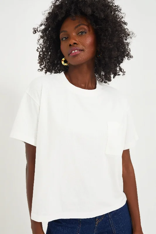 Blouses & Shirts for Photography -  Women's Flounce Blouses-White Kelley Pocket Tee