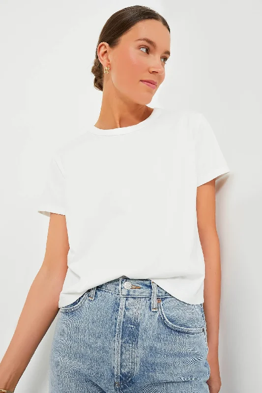 Blouses & Shirts for Kids -  Women's Asymmetrical Blouses-White Presley Boyfriend Tee