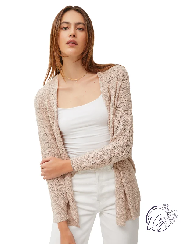 Cardigan warm fabric-Women's Textured Pleated Cardigans-Breezy Classic Cardigan