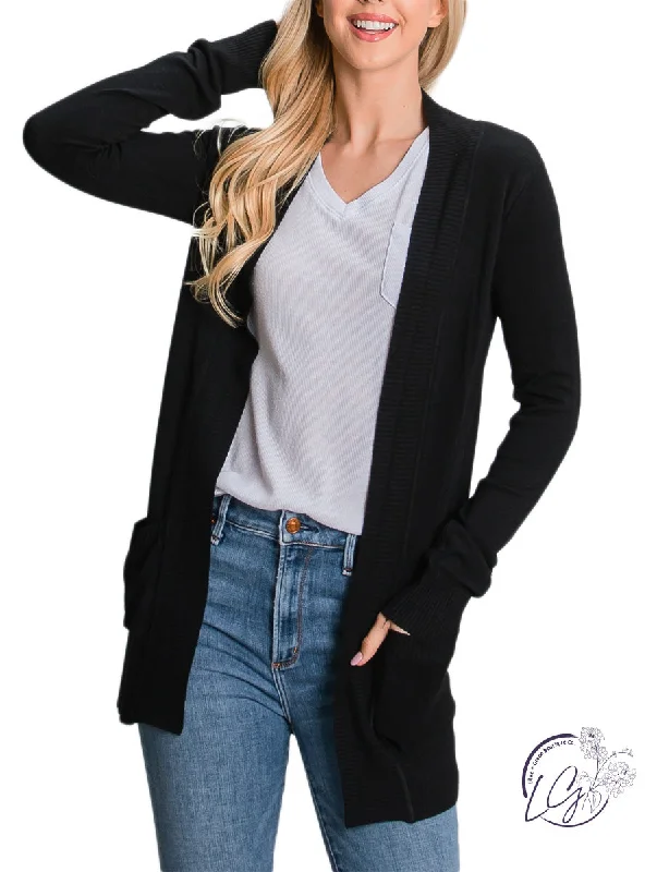 Cardigan cozy fabric-Women's Textured Pencil Cardigans-Curvy Delicate Love Cardigan