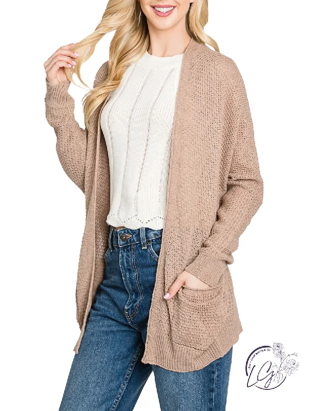 Cardigan soft sale-Women's Fleece Ruffle Cardigans-Impressing You Open Cardigan