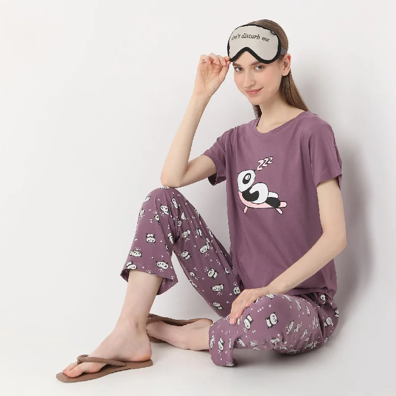 T-Shirts for Watch Collectors -  Women's Recycled Fabric T-Shirts-Animal Print Crew Neck Lounge T-Shirt