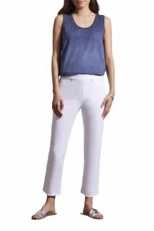 Painter Pants-Women's Active Pants-Audrey Pull On Straight Crop Jeans In White