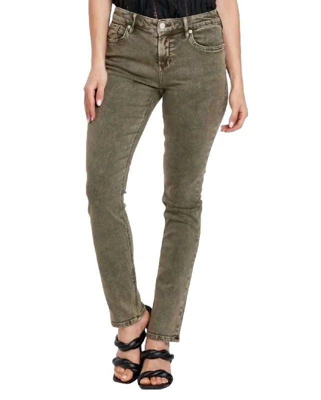 Ripped Pants-Women's Chino Pants-Blaire Straight Jean In Olive