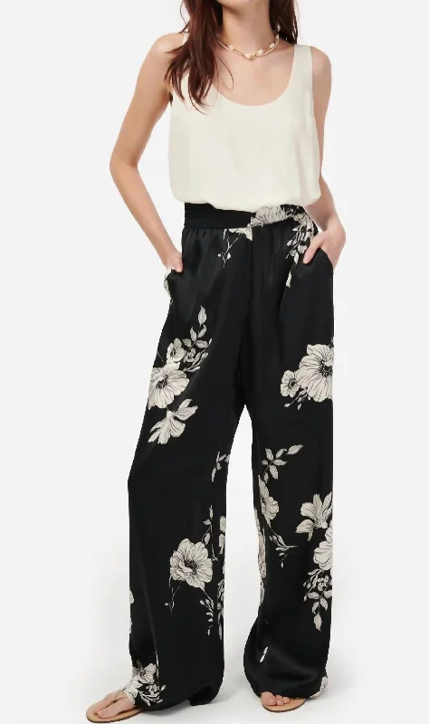 Checkered Pants-Women's Lace Pants-Bleecker Pants In Black Botanical