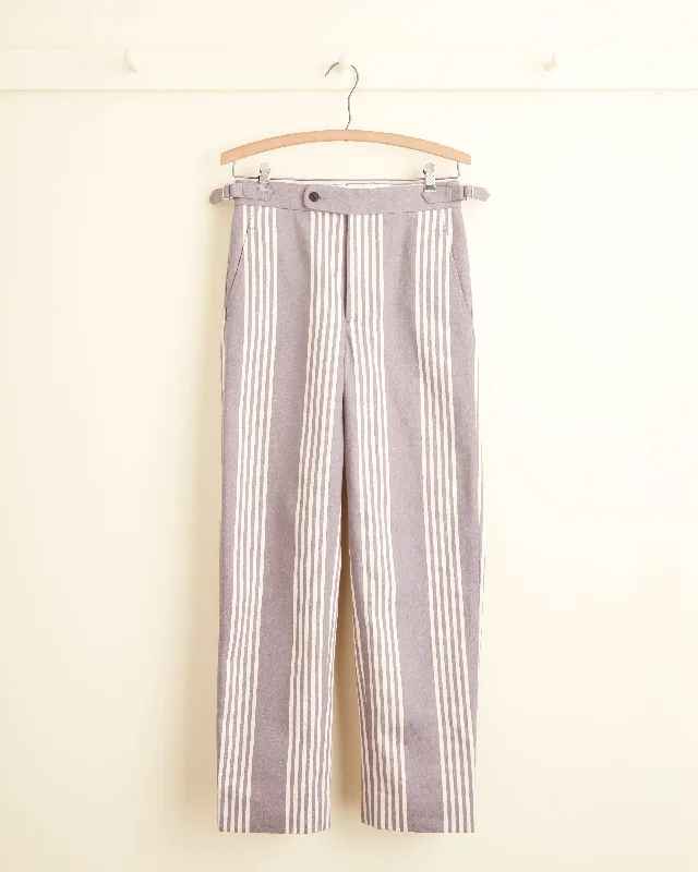 Animal Print Pants-Women's Layered Pants-Boysenberry Stripe Trousers