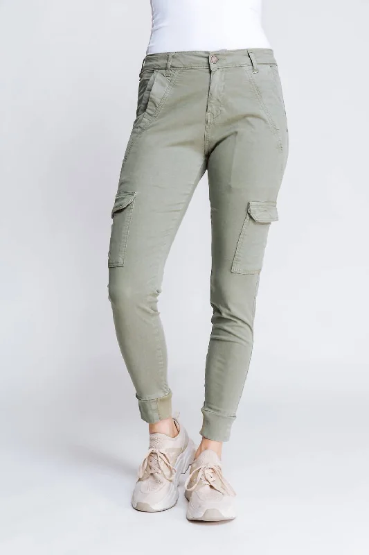 Road Trip Pants-Women's Lace Pants-Cargo Jogger Pants In Green