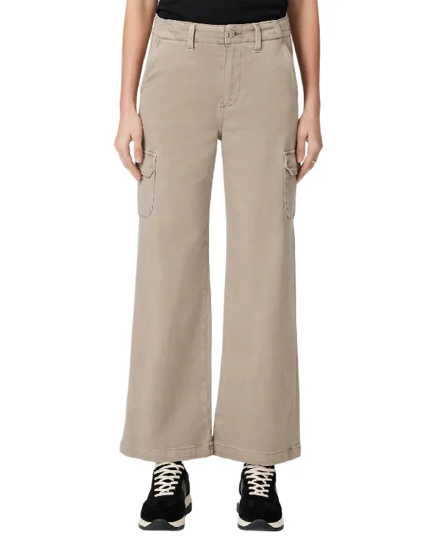 Jogger Pants-Women's Casual Pants-Carly Cargo Pant In Vintage Moss Taupe