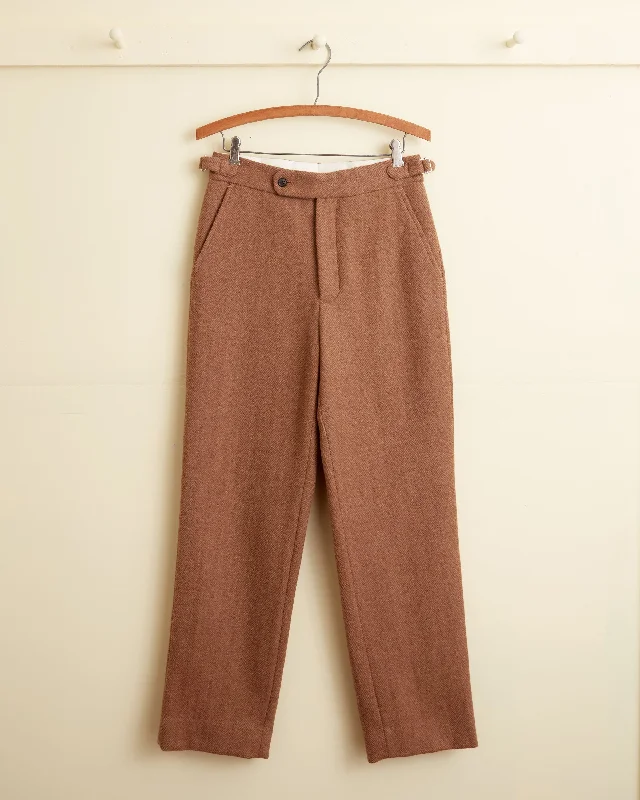 Pinstripe Pants-Women's Jean Pants-Cinnamon Chevron Trousers - 28