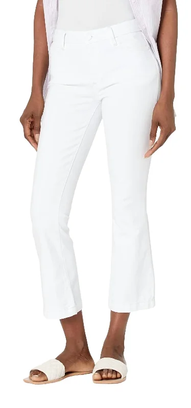 Safari Pants-Women's Vacation Pants-Colette Crop Flare Denim In Crisp White