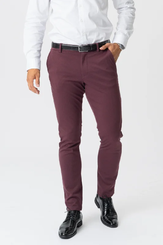 Outlet Pants-Women's Split Leg Pants-De Originale Performance Pants - Bordeaux