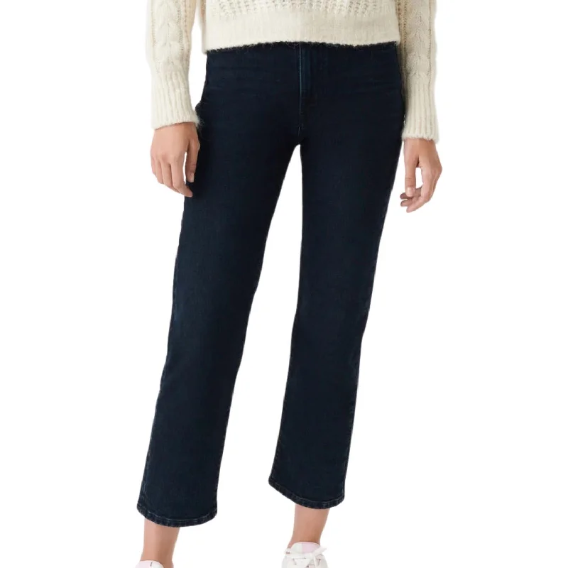 Telework Pants-Women's Retro Pants-Deen Straight Jean In Blue/black