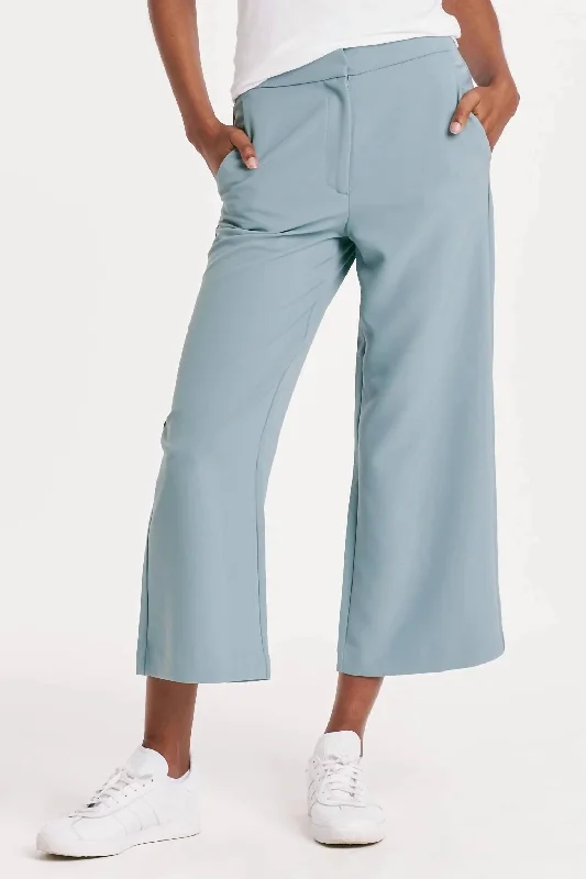 Modern Pants-Women's Windowpane Pants-Denali Trouser In Blue