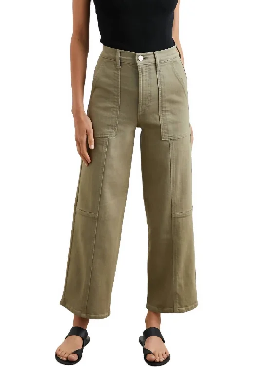 Exhibition Pants-Women's Summer Pants-Getty Crop Utility Pant In Olive