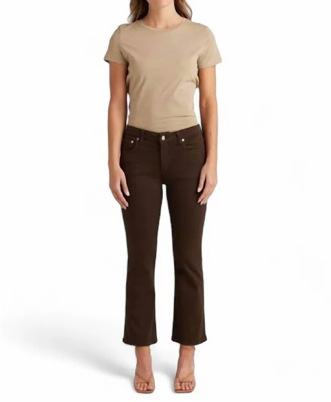 Winter Warm Pants-Women's Belted Pants-Lark Ankle Jean In Chocolate