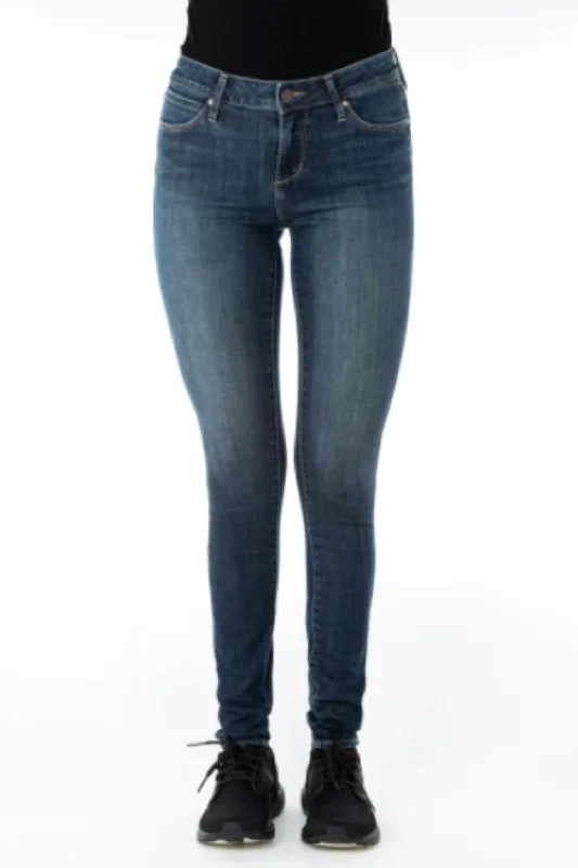 Dance Pants-Women's Feminine Pants-Mid-Rise Skinny Jeans In Adrian Blue