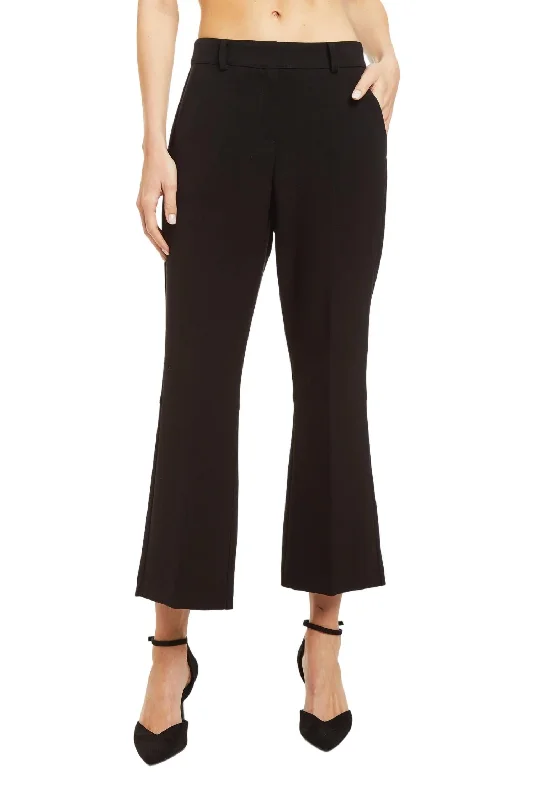 Battle Pants-Women's Chalk Stripe Pants-Minnie Crop Pant In Black