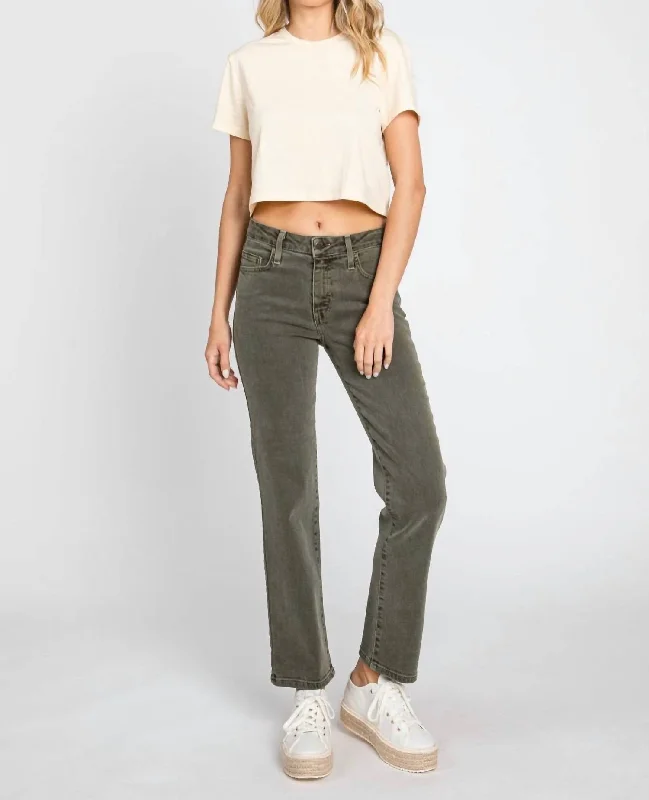 Home Wear Pants-Women's Resort Pants-Moss Denim Jeans In Green