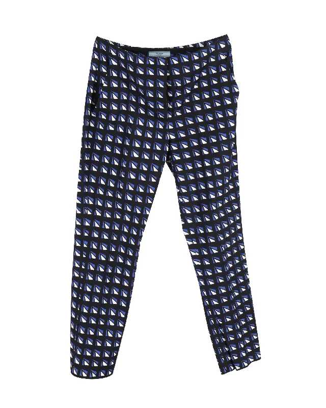 Eco-Friendly Pants-Women's Safari Pants-Prada Printed Trousers in Multicolor Polyester