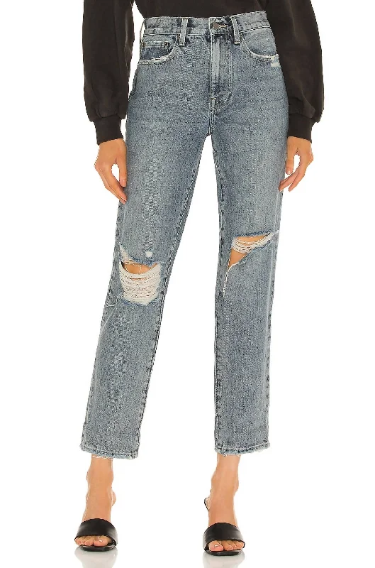 Faded Pants-Women's Washed Pants-Presley High Rise Relaxed Roller Jeans In York