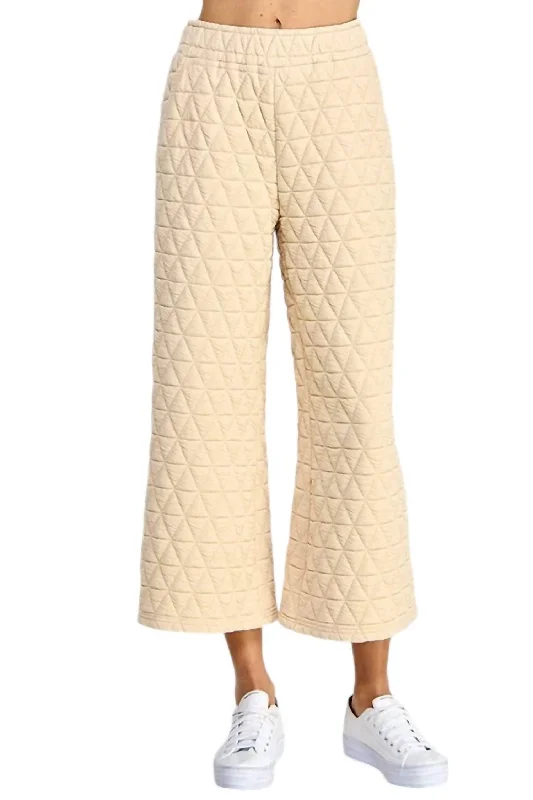 Mountain Pants-Women's Suit Pants-Quilted Flare Pant In Cream