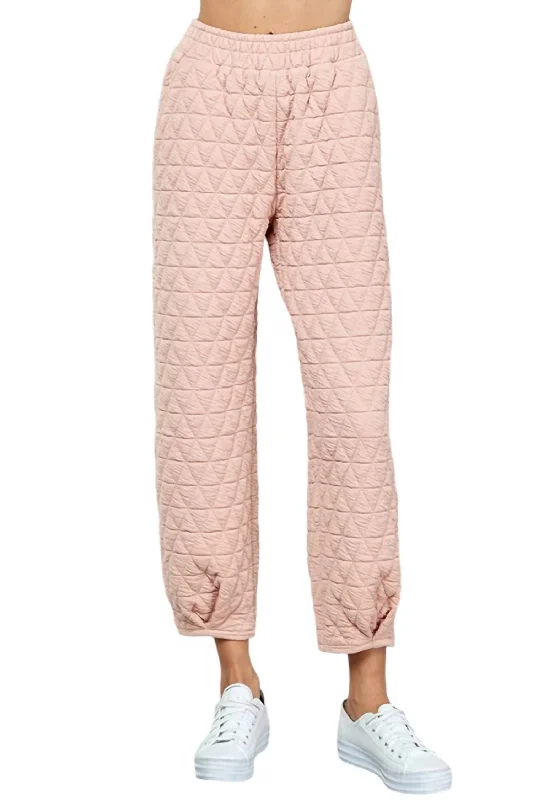 Casual Friday Pants-Women's Training Pants-Quilted Jogger In Blush