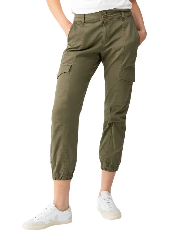 Thermal Pants-Women's Fold-Over Waist Pants-Rebel Pant In Hiker Green