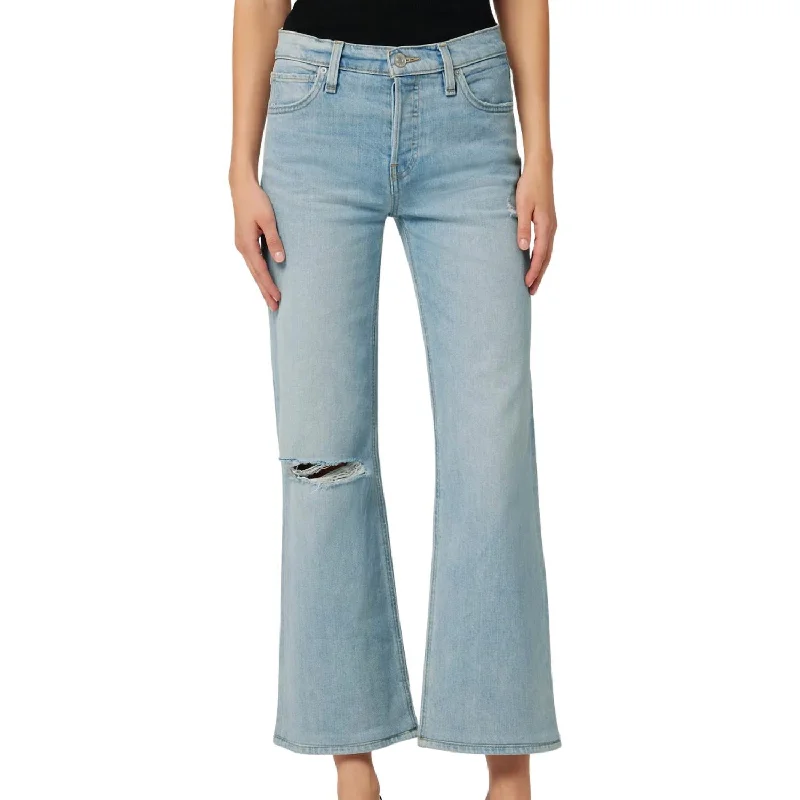 Festival Outfit Pants-Women's Split Leg Pants-Rosie High-Rise Wide Leg Ankle Jean In Memory