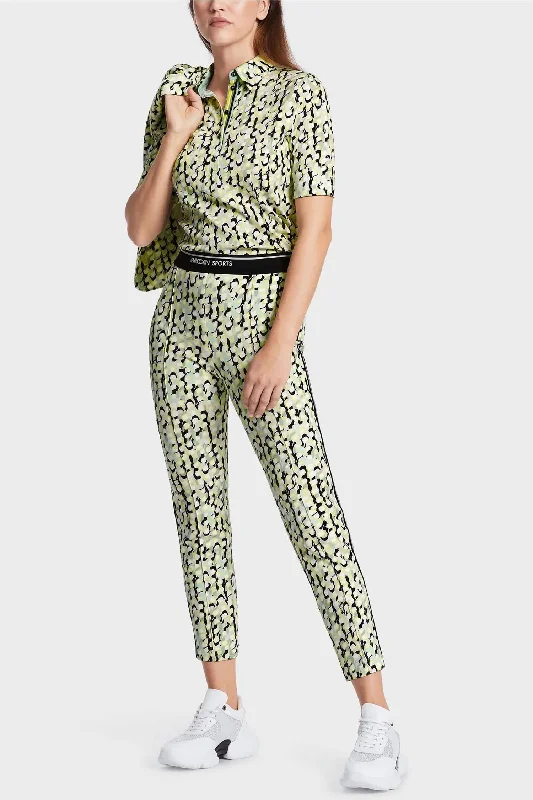 Seasonal Pants-Women's Straight Fit Pants-Soft Sage Sofia Pull-On Print Trousers In 509