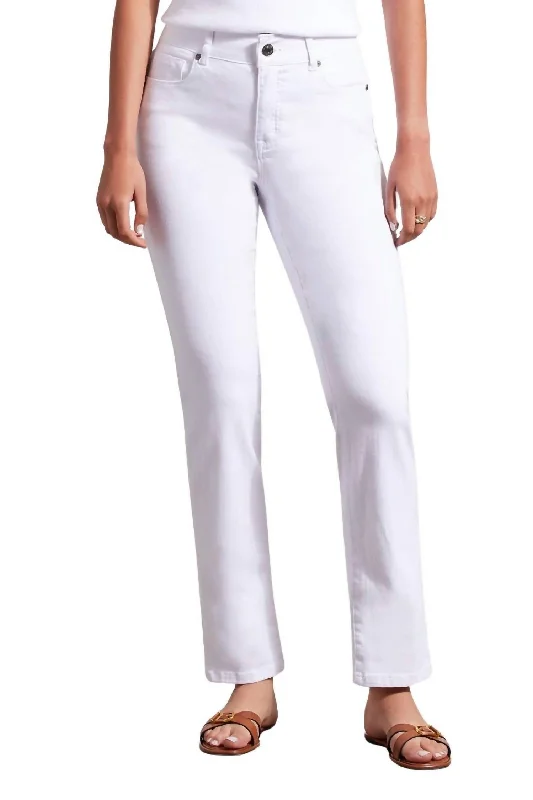 Two-Piece Pants-Women's Dark Wash Pants-Sophia Straight Leg Jeans In White