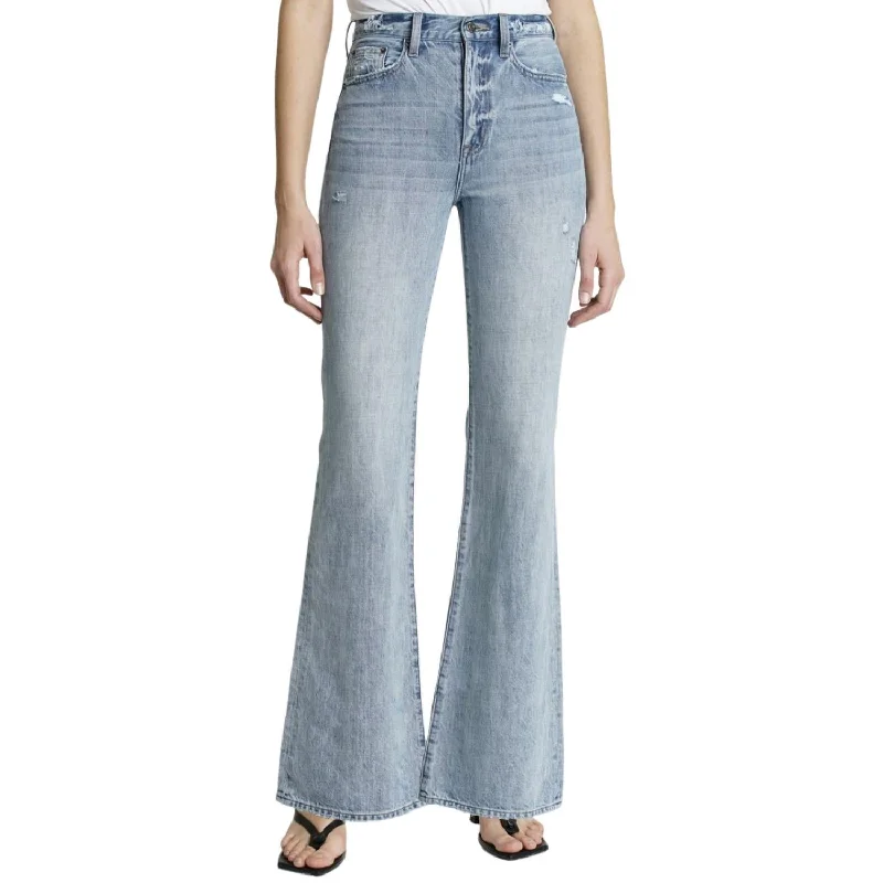 Plain Pants-Women's Textured Pants-Stevie High Rise Flare Jean In Ruthless