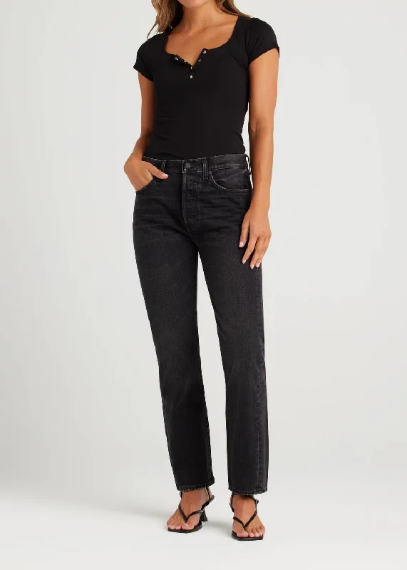 Reinforced Pants-Women's Pleated Front Pants-Tash Crop Jean In Irony