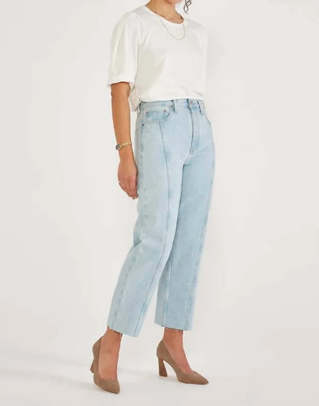 Rural Pants-Women's Tailored Pants-Tyler Seamed Cropped Jeans In Sea Breeze