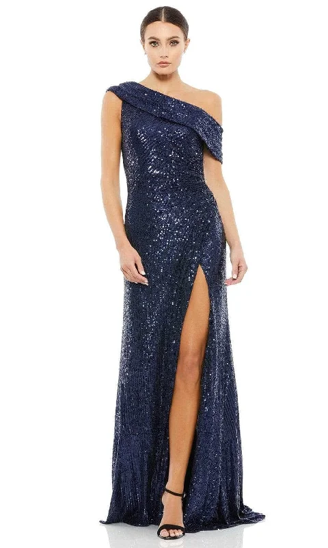 Women's Asymmetrical Evening Gowns-Ieena Duggal - 26550I Sequined Gown