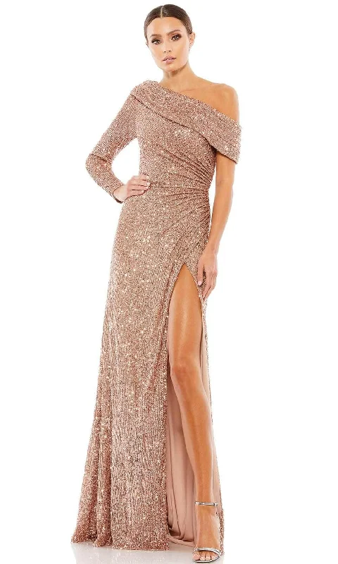 Women's Applique Evening Dresses-Ieena Duggal 26571 - Sequined Sheath Evening Gown