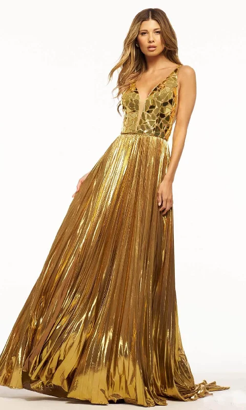 Women's Copper Evening Gowns-Sherri Hill 56029 - Sleeveless Cut Glass Gown